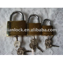 Golden-plated iron padlock with cross key